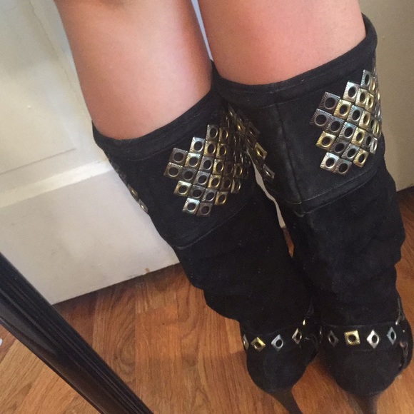 Kathy black leather boots 8.5 - Picture 5 of 6